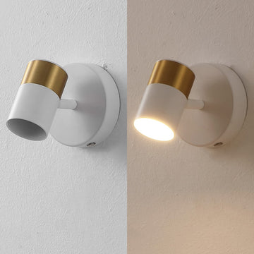 Paola 6" 1-Light Modern Adjustable Head Integrated Dimmable LED Rechargeable Wall Spotlight with Touch Sensor - JONATHAN Y